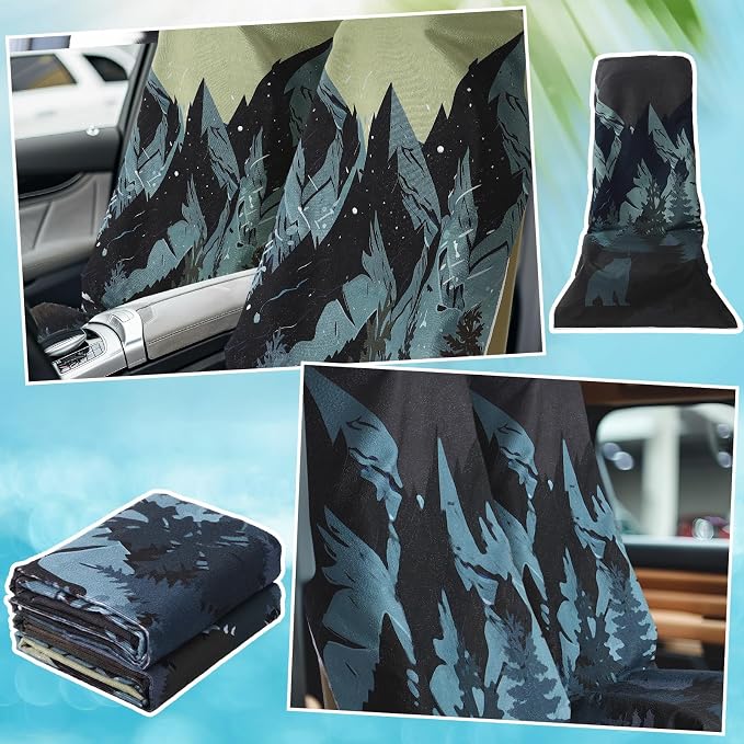 Hahafelt 2 Pack Car Seat Towel Covers Athletic Running Towel Performance Microfiber Post Workout Sweat Washable Cover Non Slip for Seat Outdoor Sport (Bear Ridge) - Image 7