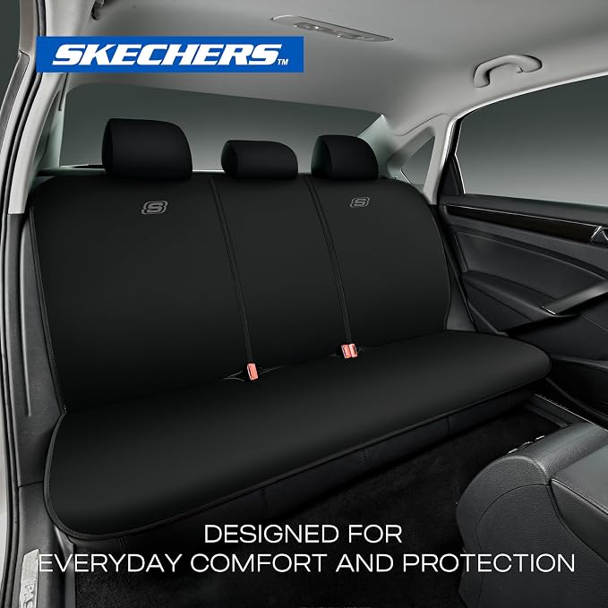 Skechers Seat Covers, Premium Breathable Polyester Car Seat Covers, Car Seat Covers Full Set Airbag Compatible, Automotive Comfort for Most Cars, Vans, Trucks, SUVs (Full Set,Blue) - Image 5