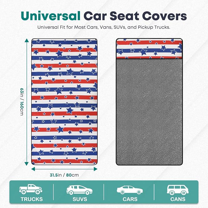FLORICH Car Seat Cover Towel, Car Seat Protector Front Seats, Sweat Towel Car Seat Covers for Post Gym Workout, Running, Swimming and Beach, Non-Slip Car Seat Towel Covers Fit for Most Cars Trucks SUV - Image 3