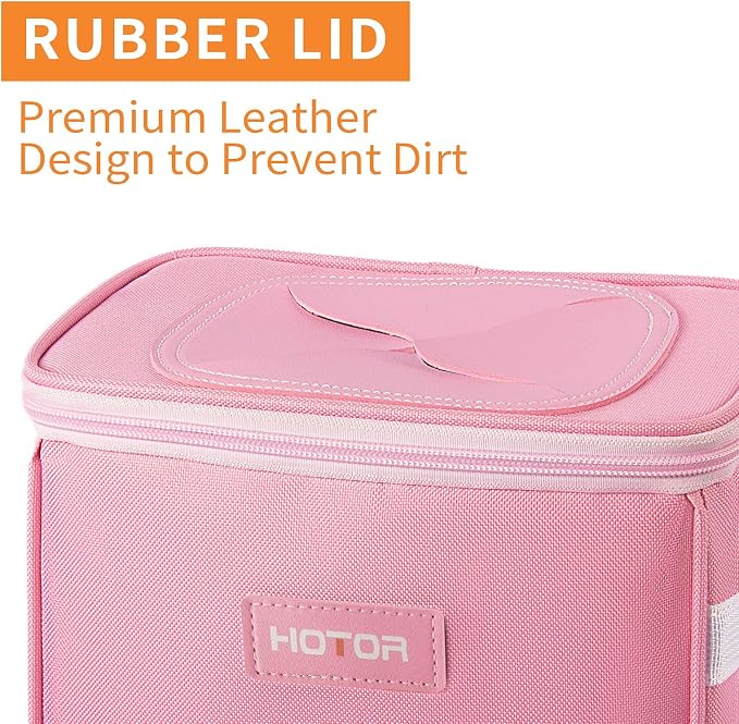 HOTOR Car Trash Can, Compact Waterproof Organizer, Leak-Proof Bin, 2-Gallon | Pink, Multifunctional Car Accessory with Adjustable Straps & Magnetic Snaps for Interior Car Storage - Image 9