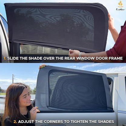 EcoNour Car Rear Window Sun Shades Compatible for Toyota Tacoma 2 Pack | Breathable Sunshade with 100% UV & Mosquito Protection Mesh Rear Window Covers for Privacy & Blackout-Car Window Accessories - Image 4