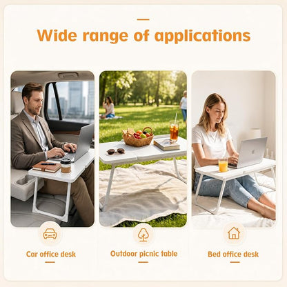 Car Desk for Laptop, Car Seat Table Tray with Cup Holder | Adjustable Car Desk for Travel, Eating, Laptop Work and Trips, Foldable Car Seat Table Organizer - Image 6