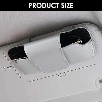 Sunglass Holder for Car Visor, Car Sunglasses Holder Leather, Eyeglasses Holder Glasses Storage Case Visor Accessories - Image 5