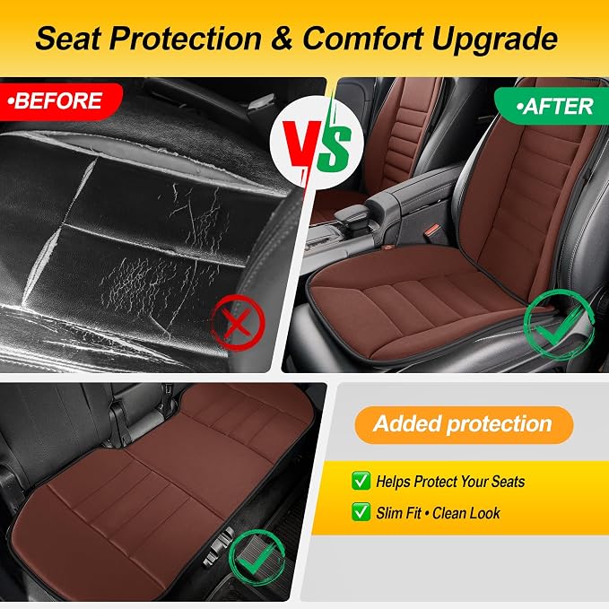kingphenix 5-Piece Car Seat Cushion Set with Back Support | Memory Foam Car Cushion for Long Driving, Truck, Office Chair, Tailbone and Lower Back Support - Image 8