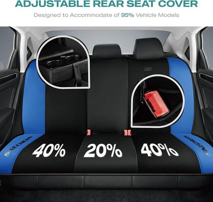 Skechers Car Seat Covers,GOGA Mat Oxford Cloth Seat Covers,Waterproof Car Seat Covers Full Sets,Automotive Universal Fit Seat Cover for Most Cars, Suvs, Trucks,Blue - Image 3