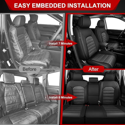 TTX LIGHTING Custom Fit Seat Covers for Honda CR-V 2023-2026 | Designed to Match Original Interior Waterproof Faux Leather Full Set for 2-Row 5 Seats Airbag Compatible - Image 9