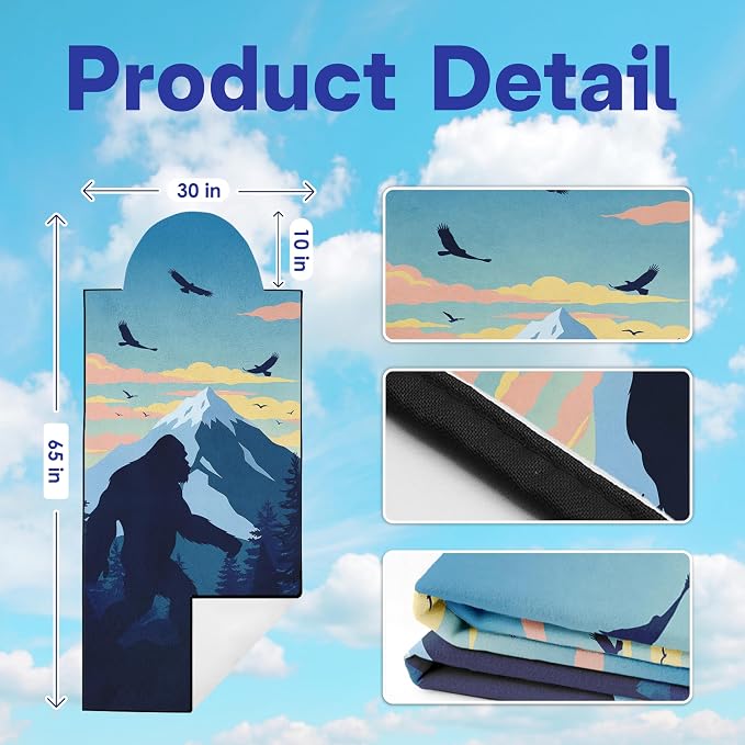2 Pack Car Seat Towel Covers for Gym, Front Seats, Sasquatch | Sized Sweat Protector for Front Seats Premium Thickened with Elastic Strap Breathable & Quick Dry Machine Washable Running - Image 2