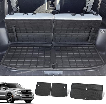 xipoqix Cargo Mat Backrest Compatible with 2022-2025 Mitsubishi Outlander | 7 Seats Cargo Liner TPE Replacement for 2022-2025 Mitsubishi Outlander Accessories (Trunk Mat+Backrest Mats) by xipoqix