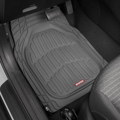 Motor Trend 2 Piece Front Car Floor Mats- Gray FlexTough Contour Liners-Deep Dish Heavy Duty Rubber Floor Mats for Car SUV Truck & Van-All Weather Protection, Universal Trim to Fit - Image 2