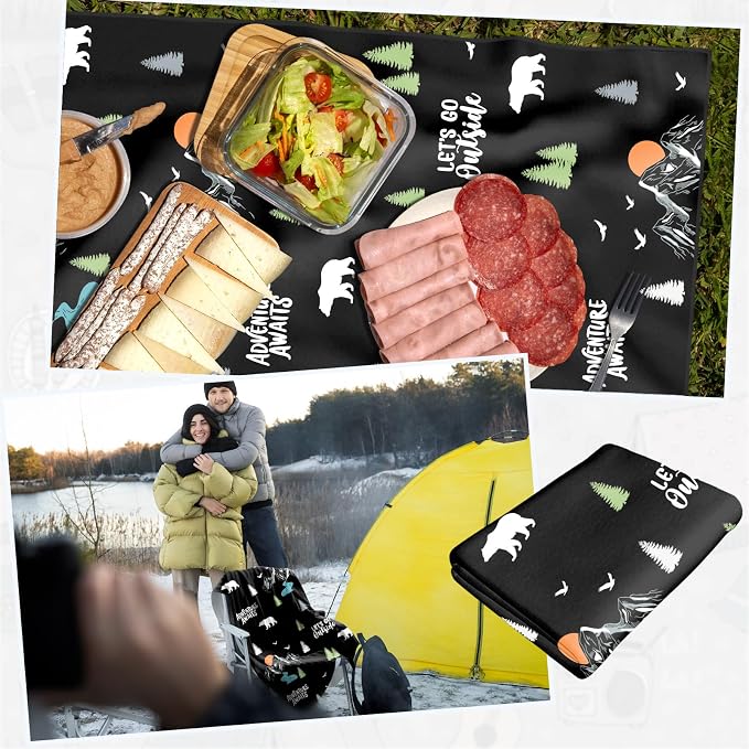 1 Pack Car Seat Towel Covers with Storage Bag, Multifunctional Camping Towel for Gym Outdoor Sport, Picnic, Beach, Pet Dog Travel,Non-Slip Washable Car Seat Protector (Adventure) - Image 4