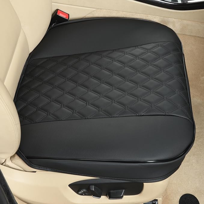 Black Panther PU Car Seat Cover, Front Seat Protector Compatible with 90% Vehicles,Embroidery,Anti-Slip & Full Wrapping Bottom (W 21.26ׄ 20.87 Inch)(1Piece,Black) - Image 2