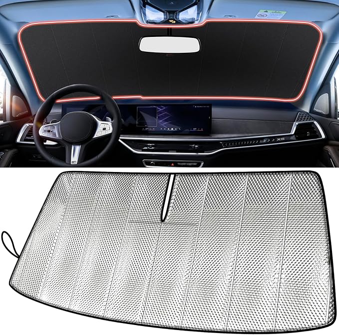 Windshield Sun Shade for Chevy Colorado/GMC Canyon 2023-2026 | Custom Fit, Car Front Window Cover, Foldable Sunshade, Blocks Heat & UV Rays, Keep Car Cool by LungsiMotor