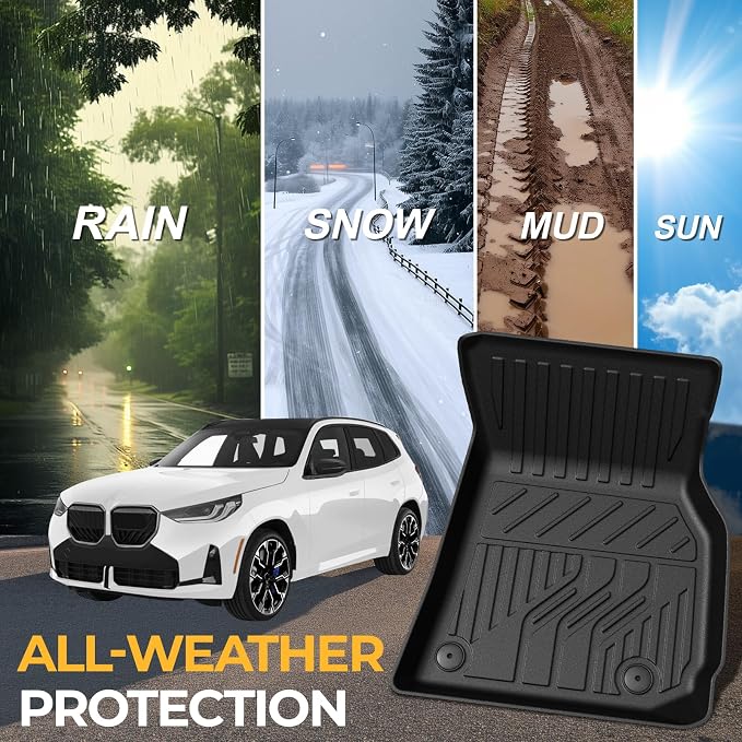 Floor Mats for 2025 2026 BMW X3 Accessories | Full-Coverage Mats Set with Integrated Cargo Liner & Backrest Mat, Odorless & Durable, All-Weather Protection, 3D Laser Fit - Image 9