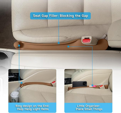 Givifive Car Seat Gap Filler Organizer 2Pack Soft Foam 3IN1 Multifunctional | Seat Side Gap Strip with Slot & Hook Universal Fit Car SUV Truck Fill The Gap Between Seat & Console (Standard Mocha Brown) - Image 3