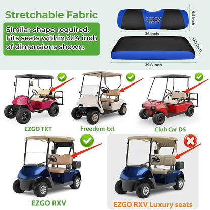 10L0L Golf Cart Seat Covers for Yamaha EZGO Club Car Seat Towel Cushion | Breathable Mesh All-Season Front/Rear Seat Blanket, UV Resistant, Cool Comfort, Machine Washable, Easy On, Great Golf Gift - Image 6