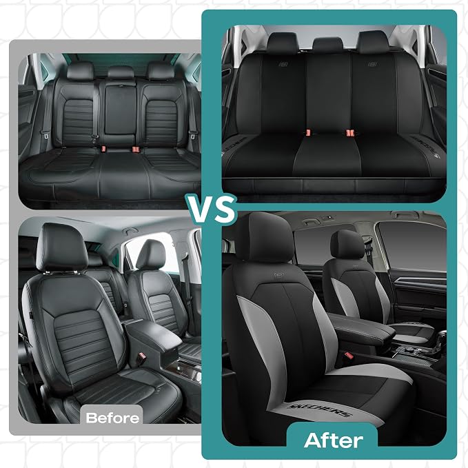 Skechers Car Seat Covers,GOGA Mat Oxford Cloth Seat Covers,Waterproof Car Seat Covers Full Sets,Automotive Universal Fit Seat Cover for Most Cars, Suvs, Trucks,Gray - Image 7