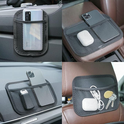 INNOLIFE Car Net Pocket Side Clutter Scattered Storage Phone Holder Strong Paste Organizer 8"x5.75"(2pcs L) - Image 6