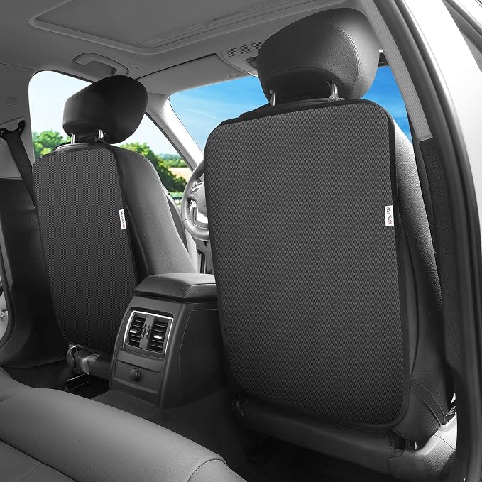 Meolsaek Kick Mats Back Seat Protector, Waterproof Oxford Seat Back Protector, Car Seat Back Protector for Kids, Back of Seat Protector for Kids Feet Car Seat (Black A -2pc) - Image 3