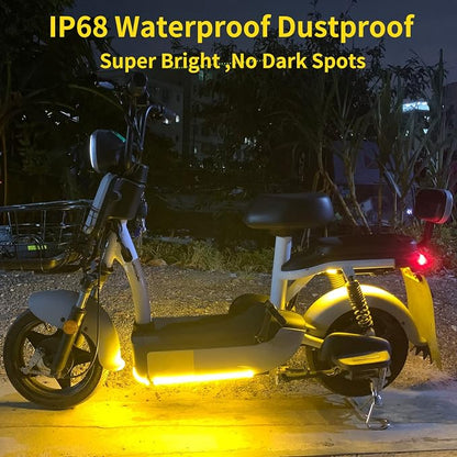 YM E-Bright Waterproof LED Strip Lights, 12in 36SMD 12V Amber 4 Pack | IP68 Flexible strips suit compatible cars, motorcycles, boats, and golf carts for interior or exterior accent lighting. - Image 3
