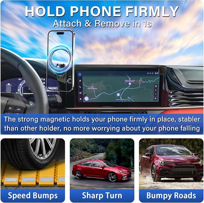 Magnetic Car Phone Holder for Toyota Camry XLE/XSE 2025-2026 Accessories | 12.3-Inch Screen, 2026 Toyota Camry Cell Phone Mount for Magsafe iPhone, 360° Hands-Free No Air Vent Blockage Stable Stand - Image 7