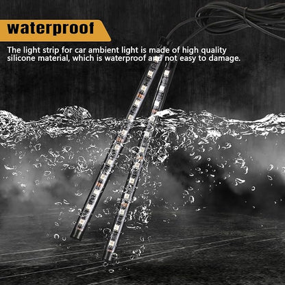 wuyaoyao Car LED Strip Light, 24LED Lights w/Cigarette Lighter, Ice Blue | 12V Ambient Lighting Kit for Decor, RGB Neon Atmosphere Lamps, Under Dash Ambient Night Light, Universal Car Accessories - Image 5