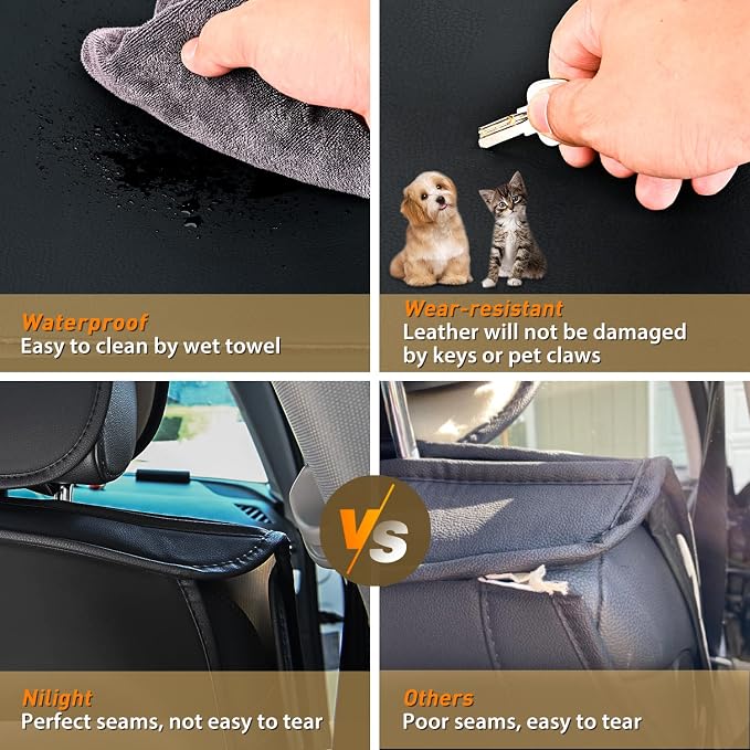 Nilight 5 Car Seat Covers Universal Fit for Civic Corolla Accord Camry | Waterproof Faux Leather Cushions Anti-Slip For 5 Passenger Cars Kia Hyundai Honda CR-V RAV4 Fusion SUV Truck (Full Set) - Image 5