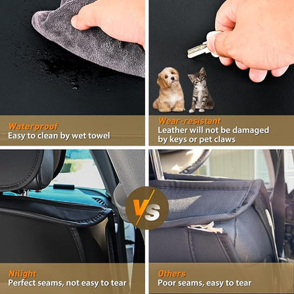 Nilight 5 Car Seat Covers Universal Fit for Civic Corolla Accord Camry | Waterproof Faux Leather Cushions Anti-Slip For 5 Passenger Cars Kia Hyundai Honda CR-V RAV4 Fusion SUV Truck (Full Set) - Image 5