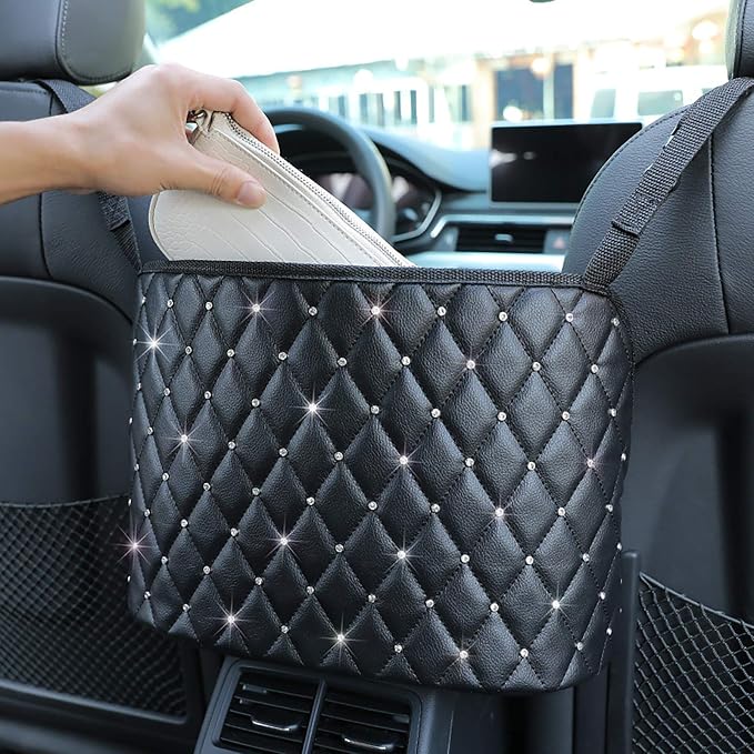 Car Pocket Handbag Holder Purse Hook for Car Leather Seat Back Organizer Holder Barrier of Backseat Pet Kids for Car Handbag Holder Between Two Seats of Car by ANLEM