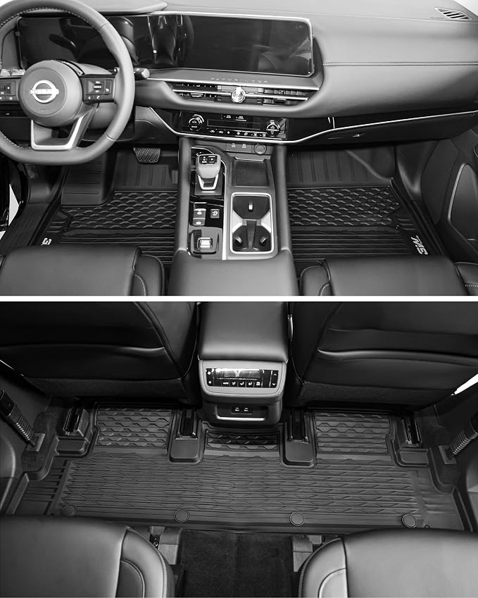 3W Floor Mats for Nissan Pathfinder 8seats 2022-2026,Infiniti QX60 7seats | Heavy Duty Mats, Non-Slip, Safety Comes First, All Weather, Waterproof Protection, TPE All Weather - Image 3