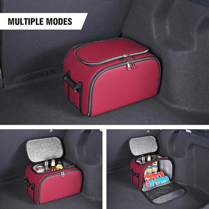 Foldable Car Insulated Storage Box, Portable Thermal Cooler Bag with Double Zipper & Sturdy Handle, Multi‑Purpose Car Seat Trunk Organizer for Drinks Snacks, Outdoor Picnic Camping Road Trips - Image 6