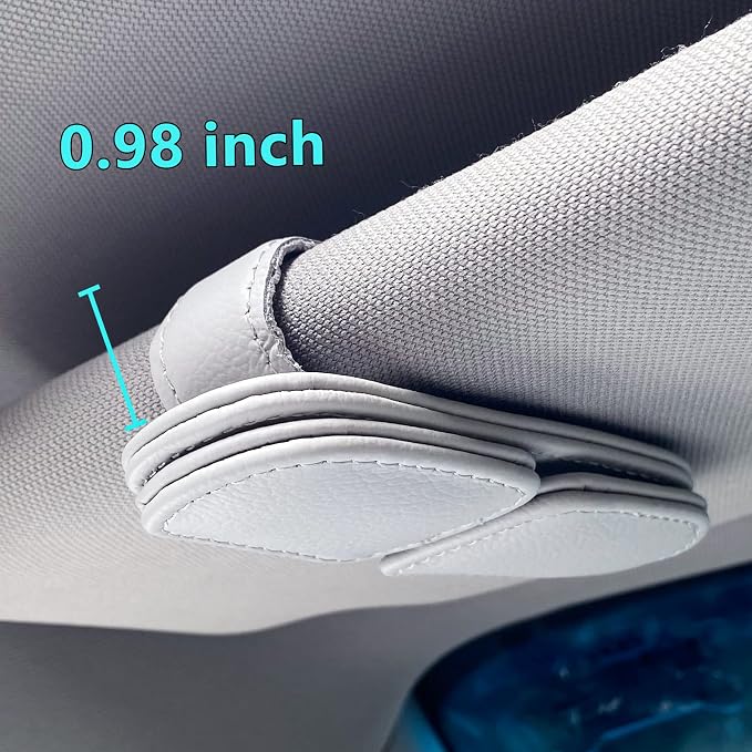 Visonx Sunglass Holder for Car Visor Clip, Magnetic Leather Eyeglass Hanger Clip for Car, Square Car Visor Accessories (Gray) - Image 5