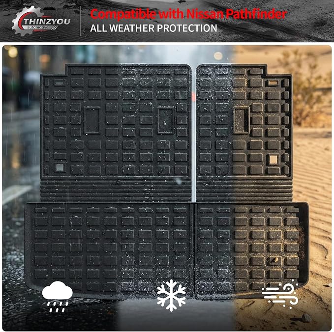 Trunk Mat with Backrest Mat for 2022-2025 2026 Nissan Pathfinder | Cargo Mat Cargo Liner Trunk Liner TPE All Weather Back Seat Cover Protector 2024 Pathfinder Accessories - Image 9
