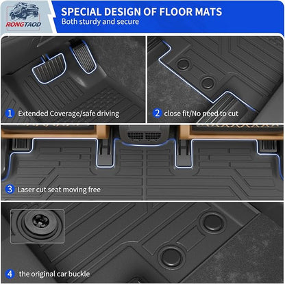Rongtaod Floor Mats Full Set (7 PCS) for 2022-2026 Nissan Pathfinder | 7&8 Seats Cargo Mat Trunk Mat Cargo Liner 2nd & 3rd Row Kick Mats All Weather 2024 Pathfinder Accessories - Image 3