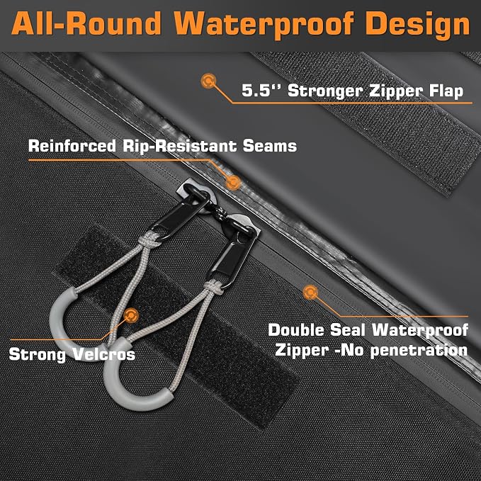 Sailnovo 20 Cu Ft Rooftop Cargo Carrier, Waterproof Soft Shell Roof Bag | Fits Vehicle with/without Rack, Anti-Slip Mat, 6 Reinforced Straps, 6 Door Hooks, Ideal for Camping and Road Trips - Image 4