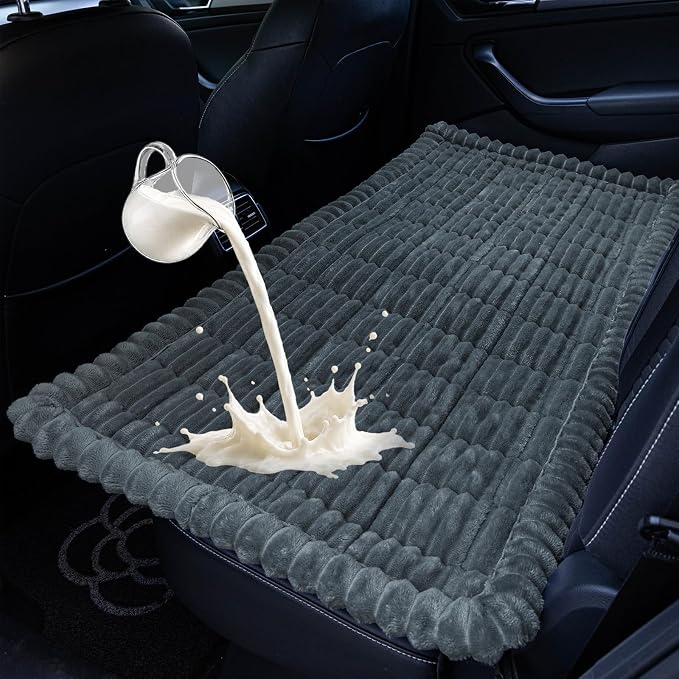 Dog Car Seat Waterproof Bed Cover Back Seat Dark Gray 23.6”x51” | Nonslip Soft Comfortabl Pet Bed Mat Car Blanket for Travel Backseat Extender Seat Covers Dog Bed for Cars Trucks and SUVs by CoSofSLIP