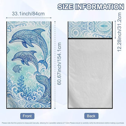 Dolphin Print Car Seat Towel Covers Front Seats Polynesian Style Automotive Seat Covers with Storage Bag Multi-Purpose Absorbent Microfiber Towels, Blue - Image 7