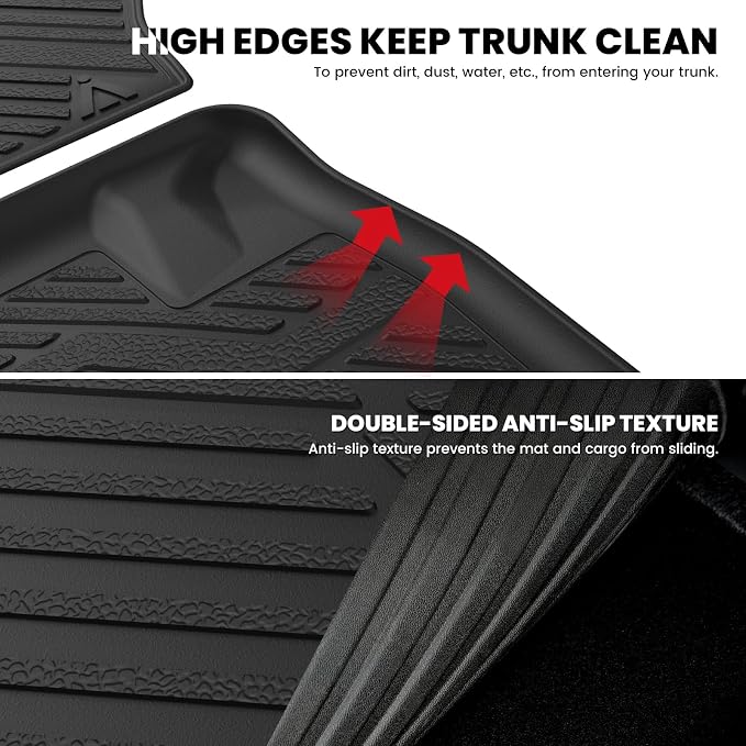 LASFIT Cargo Mat for Dodge Grand Caravan 2008-2020/Chrysler Town & Country | for Chrysler Town & Country 2008-2016 Trunk & Backrest Mat, All Weather TPE, Custom Fit, Full Edge Coverage, Easy to Clean - Image 6