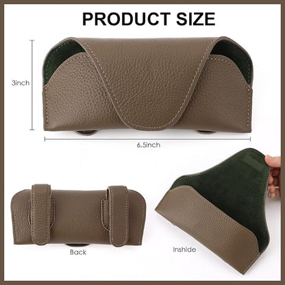 Magnetic Sunglass Holder for Car Visor, Leather Car Glasses Holder | Khaki Visor Accessories Eyeglasses Holder Glasses Storage Case - Image 7