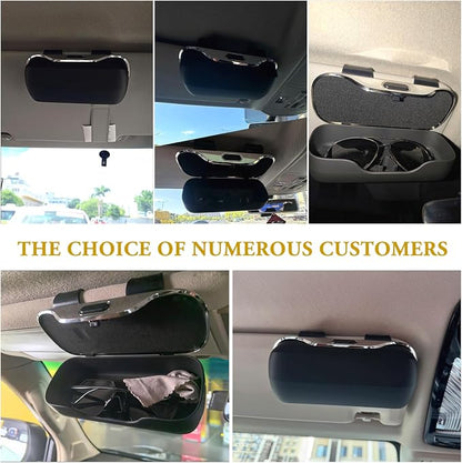Sunglass Holder for Car Visor, Car Sunglass Holder Case (Gray) | Push-button visor sunglass holder，Full Wrap Dustproof Sunglass Case with Anti-Scratch Lining, Suitable for Trucks, Sedans - Image 4