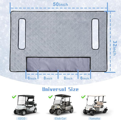 YOKYHOM Golf Cart Seat Covers with 4 Front Pockets, Thick Seat Towel Blanket with Non-Slip Backing, Fits EZGO, Club Car, Yamaha and More 2 & 4 Passenger Golf Carts, Gray - Image 4