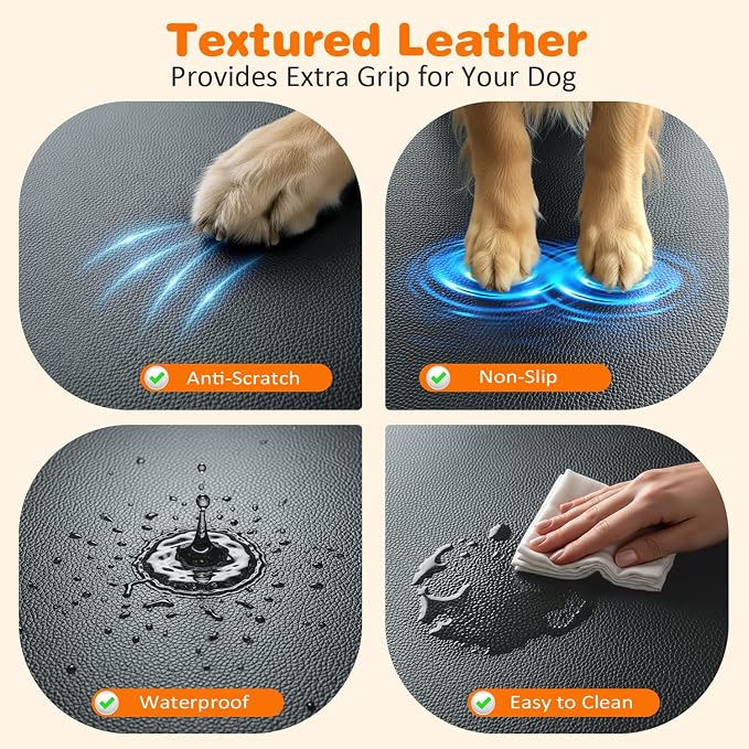 URPOWER PU Leather Hard Bottom Dog Car Seat Cover, Back Seat Extender | 400 lbs Support, 45% More Space, Waterproof, Mesh Window, Scratch Resistant, Non-Slip, Easy Care, Dog Seat Belt Included - Image 3