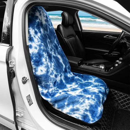 Car Seat Towel Covers with Storage Bag, Waterproof Sweatproof Towel Seat Cover Universal Front Seat Covers Washable Non-Slip Seat Protector for Workouts(Blue & White - Point, 1Pcs Front Seat Cover) - Image 5