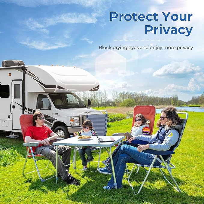 BougeRV RV Windshield Window Snow Cover Fit for Class C Ford E450 1997-2026 | Motorhome Windshield Cover for Ice and Snow Front Window Sunshade Cover RV Accessories 4 Layers with Mirror Cutouts, Silver - Image 7