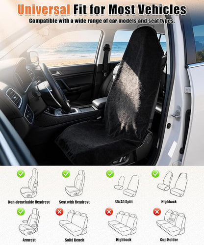 Universal Car Seat Covers Towel Front Seats, Waterproof Non-Slip Protector for Gym Workout, Running and Swimming, Car Accessories Interior for Women and Man Cars, Trucks, SUVs, Jeep(1PCS) - Image 6