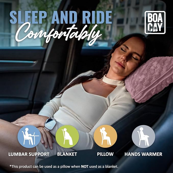 BOACAY Packable Travel Blanket for Airplane, Car - Compact Office Blanket - Portable Pillow for Adults, Kids with Case, Luggage Sleeve, Backpack Clip - Image 6