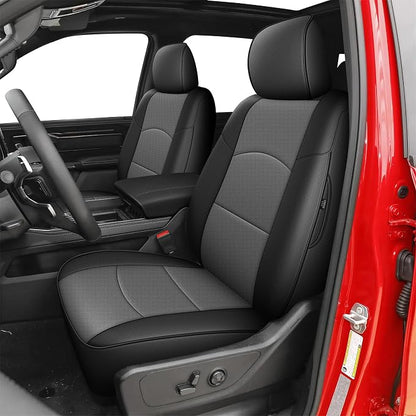 AOMSAZTO Custom Fit Seat Covers for Ram 2500 2019-2026 Full Set Black+Gray | Pickup Truck Seat Covers Waterproof faux leather, breathable comfort, Airbag Compatible, Front covers only fit bucket seats by AOMSAZTO