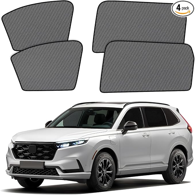 XCBYT 2023-2024 Honda C-RV Window Shades, 4-Pack Privacy Cooling Mesh | Blocks heat for camping & baby sleeping. Front shades are partial for rearview mirror. Wait 24h for clips to set by XCBYT