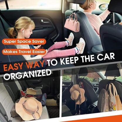 Car Headrest Hooks for Purses and Bags, Upgraded 2 in 1 Cars Back Seat Head Rest Hanger Vehicle Leather Organizer Storage Holder Hook Matching Cars Interior, 1-Pack, Brown - Image 6
