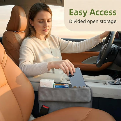Three in one Storage for car Laptop Desk, iPad Portable Laptop Tray, Home Office and Sofa, Wooden Tray, car seat Gap Filler 15.4x11.4-inch Filling seat and Console Storage. - Image 3