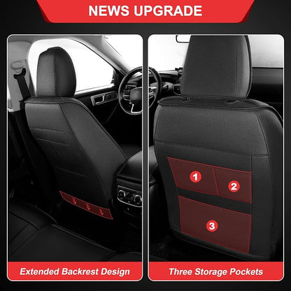 TTX LIGHTING Custom Fit for Ford Explorer Seat Covers 2020-2026 7-Seats | Original Seat Pattern | Full Coverage | Bench Seat | Easy Install | Waterproof | Faux Leather | Shield Your Car Seats - Image 3